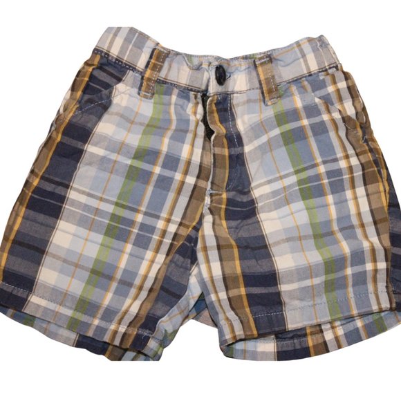 4/$20 🏷 Old Navy Plaid Shorts Size 12-18m - Picture 1 of 2